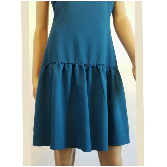 Banana Republic Blue Fluted Hemline Dress 6 - Picture 3 of 4